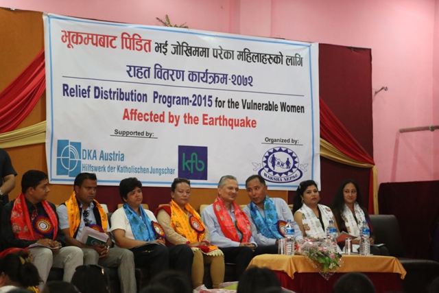 Raksha Nepal’s relief distribution program for the earthquake affected vulnerable women